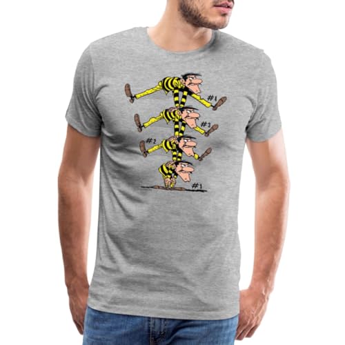 Spreadshirt Die Dalton Brüder Lucky Luke Männer Premium T-Shirt, L, Grau meliert von Spreadshirt