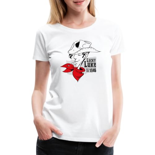 Spreadshirt Lucky Luke Est. 1946 Frauen Premium T-Shirt, S, weiß von Spreadshirt