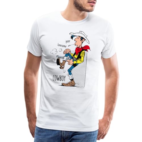 Spreadshirt Lucky Luke Poor Lonesome Cowboy Männer Premium T-Shirt, XL, weiß von Spreadshirt