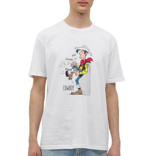 Spreadshirt Lucky Luke Poor Lonesome Cowboy Männer T-Shirt, XL, weiß von Spreadshirt