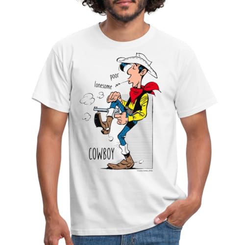 Spreadshirt Lucky Luke Poor Lonesome Cowboy Männer T-Shirt, XL, weiß von Spreadshirt