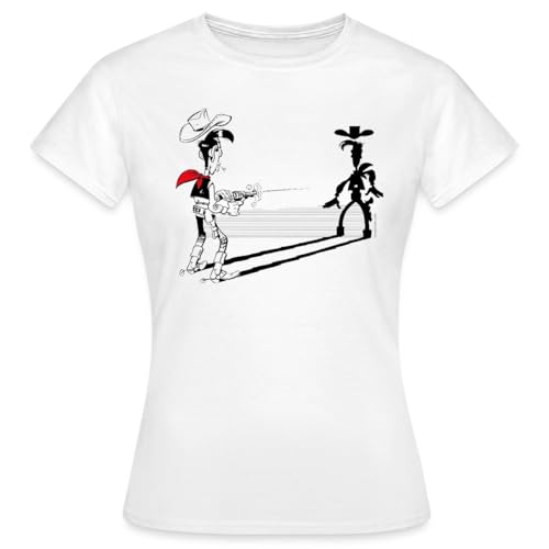 Spreadshirt Lucky Luke Schneller als Sein Schatten Frauen T-Shirt, S, Weiß Spreadshirt Lucky Luke Schneller als Sein Schatten Frauen T-Shirt, S, Weiß von Spreadshirt