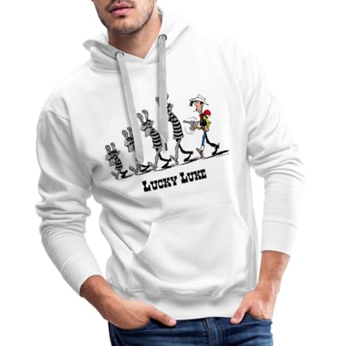 Spreadshirt Lucky Luke Verhaftet Dalton Brüder Männer Premium Hoodie, 3XL, weiß von Spreadshirt