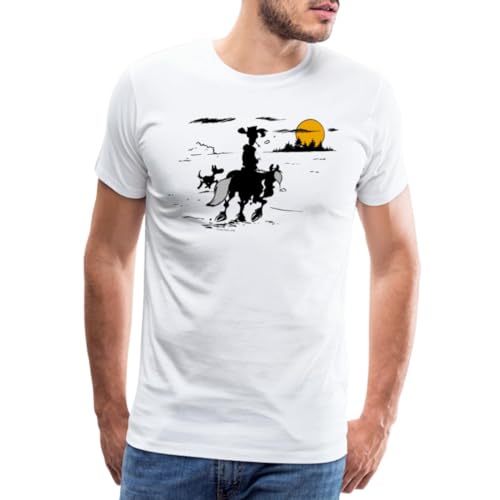 Spreadshirt Lucky Luke mit Jolly Jumper und Rantanplan Männer Premium T-Shirt, 3XL, weiß von Spreadshirt