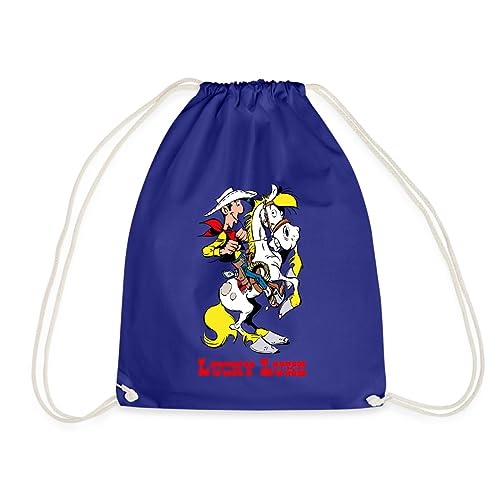 Spreadshirt Lucky Luke mit Pferd Jolly Jumper Turnbeutel, One size, Königsblau von Spreadshirt