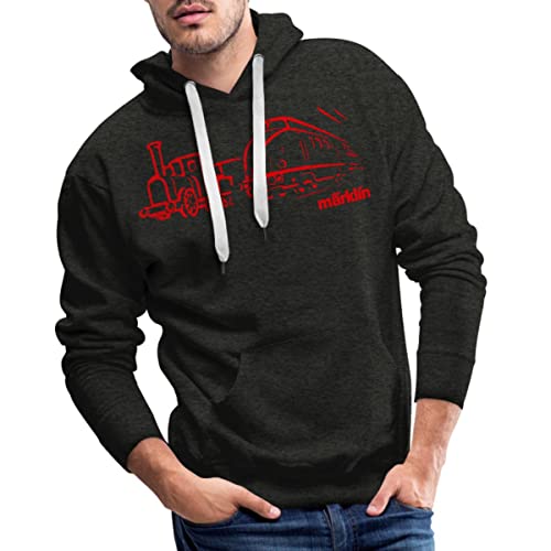 Spreadshirt Märklin Eisenbahnen Line Art Männer Premium Hoodie, XL, Anthrazit von Spreadshirt