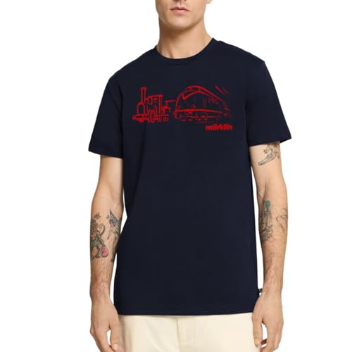 Spreadshirt Märklin Eisenbahnen Line Art Männer Premium T-Shirt, L, Navy von Spreadshirt