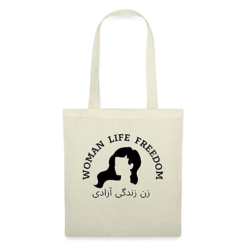 Spreadshirt Mahsa Amini Women Life Freedom Iran Protest Stoffbeutel, One size, Natur von Spreadshirt