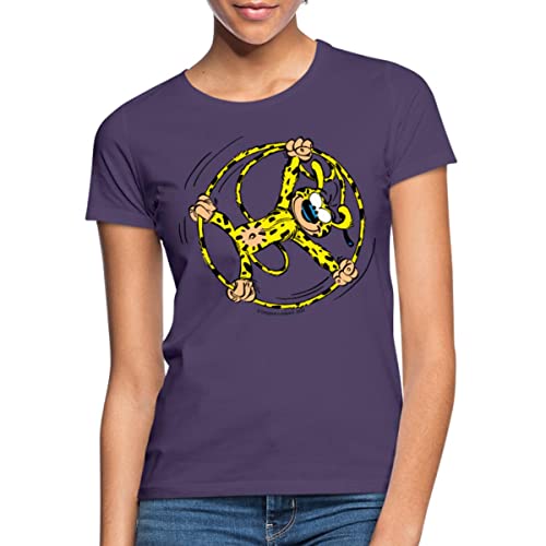 Spreadshirt Marsupilami Rad Frauen T-Shirt, S, Dunkellila von Spreadshirt