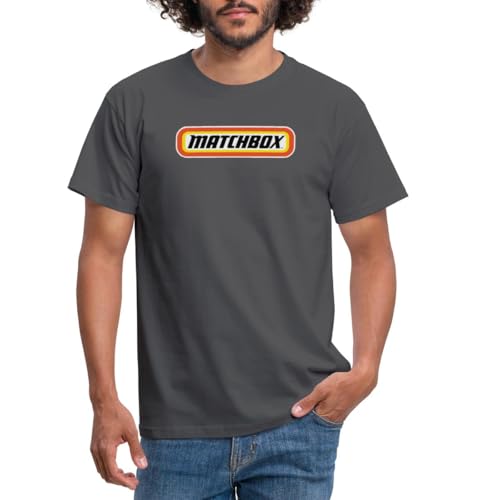 Spreadshirt Matchbox™ Offizielles Logo Orange, Gelb & Schwarz Männer T-Shirt, L, Anthrazit von Spreadshirt