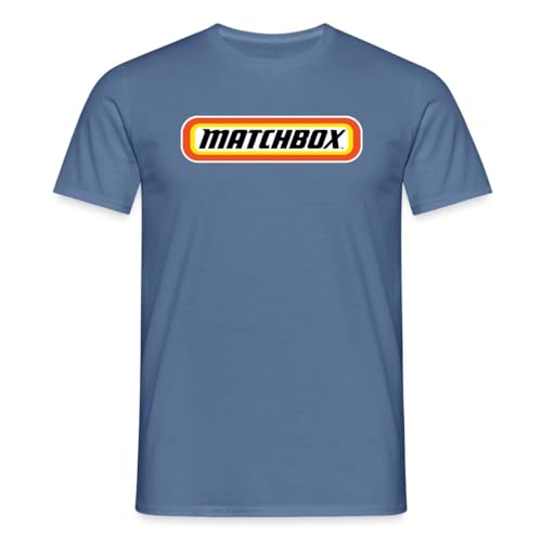 Spreadshirt Matchbox™ Offizielles Logo Orange, Gelb & Schwarz Männer T-Shirt, L, Taubenblau von Spreadshirt