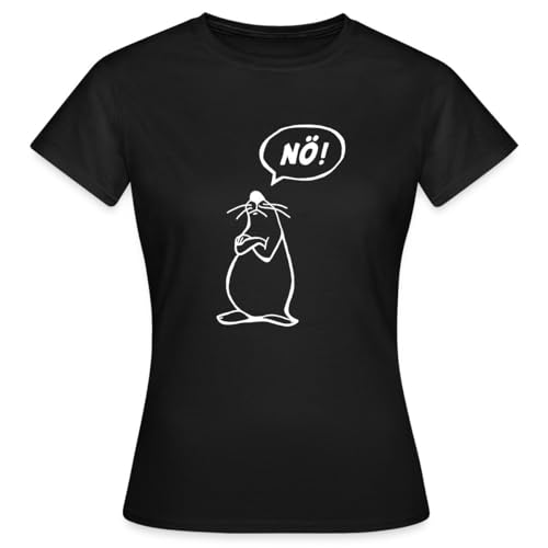 Spreadshirt Maus Lustiger Spruch Nö Bevor Du Fragst Nein Frauen T-Shirt, XL, Schwarz von Spreadshirt