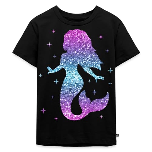 Spreadshirt Meerjungfrau Nixe Kinder Premium T-Shirt, 122/128 (6 Jahre), Schwarz von Spreadshirt