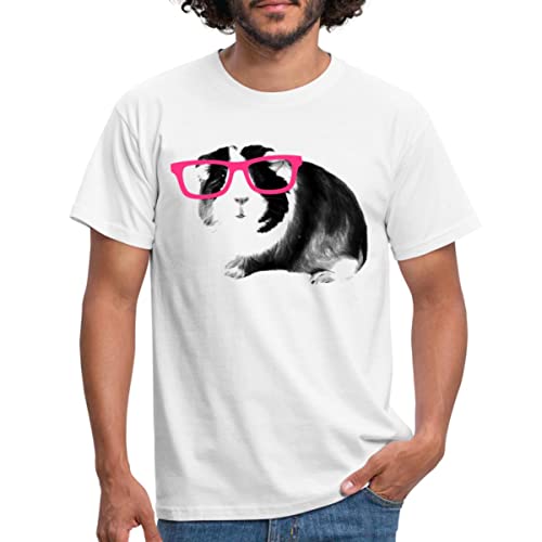 Spreadshirt Meerschweinchen Nerd Mit Brille Männer T-Shirt, M, weiß von Spreadshirt