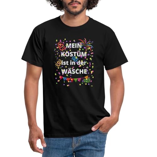Spreadshirt Mein Kostüm Ist In Der Wäsche Fasching Karneval Outfit Männer T-Shirt, L, Schwarz von Spreadshirt