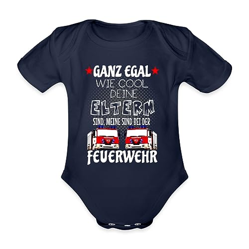 Spreadshirt Meine Eltern Sind Bei Der Feuerwehr Baby Bio-Kurzarm-Body, 80 (9-12 M.), Dunkelnavy von Spreadshirt