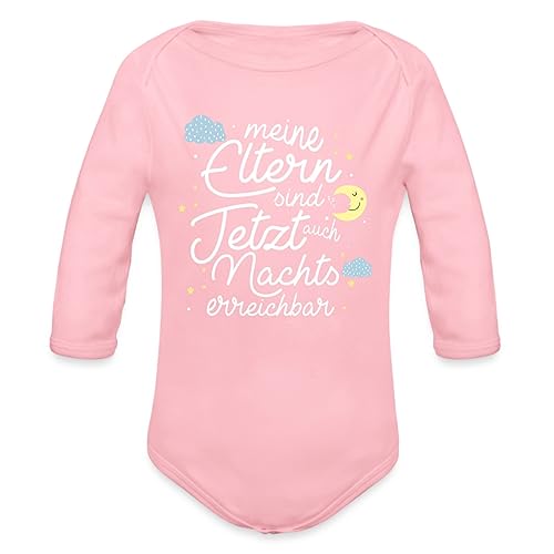 Spreadshirt Meine Eltern Baby Bio-Langarm-Body, 56 (0-1 M.), Hellrosa von Spreadshirt