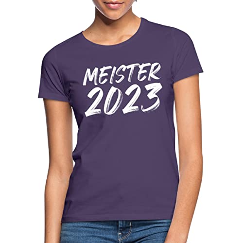 Spreadshirt Meister 2023 Frauen T-Shirt, L, Dunkellila von Spreadshirt