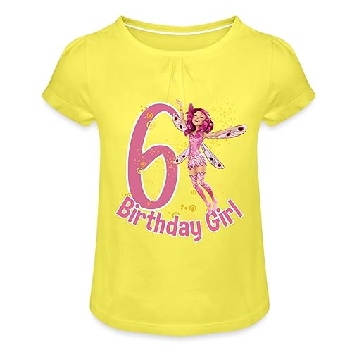 Spreadshirt Mia and Me 6. Geburtstag Geburtstagsgeschenk Mädchen T-Shirt mit Raffungen, 6 Jahre, Gelb von Spreadshirt