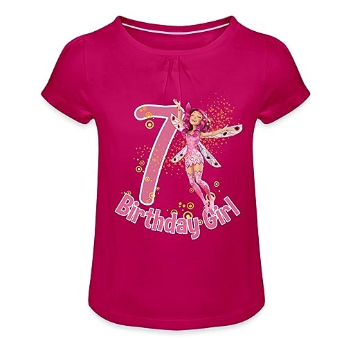 Spreadshirt Mia and Me 7. Geburtstag Geburtstagsgeschenk Mädchen T-Shirt mit Raffungen, 8 Jahre, Fuchsia von Spreadshirt