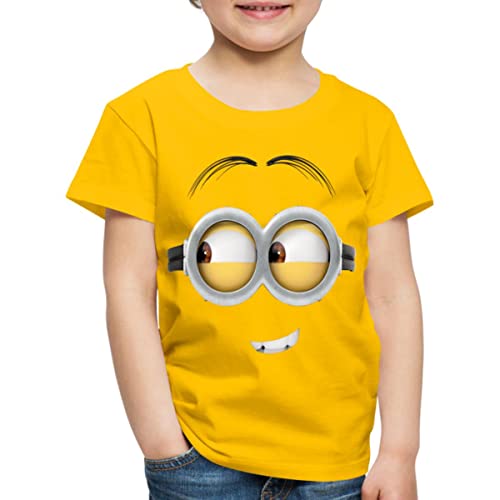 Spreadshirt Minions Dave Gesicht Kostüm Kinder Premium T-Shirt, 110/116 (4 Jahre), Sonnengelb von Spreadshirt