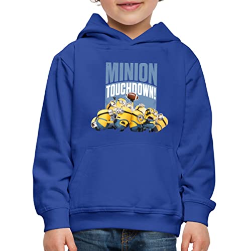 Spreadshirt Minions Football Touchdown Sport Kinder Premium Hoodie, 134/146 (9-11 Jahre), Royalblau von Spreadshirt