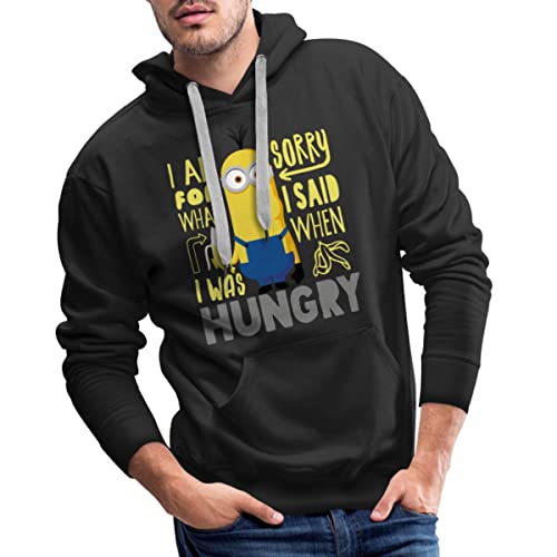 Spreadshirt Minions Kevin Hunger Banane Männer Premium Hoodie, L, Schwarz von Spreadshirt