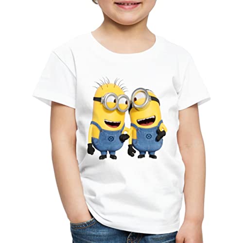 Spreadshirt Minions Phil Und Stuart Lustig Kinder Premium T-Shirt, 134/140 (8 Jahre), weiß von Spreadshirt