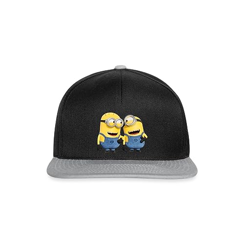 Spreadshirt Minions Phil Und Stuart Lustig Snapback Cap, One Size, Schwarz/Grau von Spreadshirt