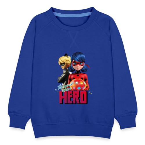 Spreadshirt Miraculous Be Your Own Hero Kinder Premium Pullover, 122/128 (7-8 Jahre), Royalblau von Spreadshirt