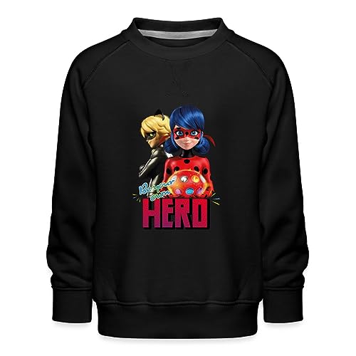 Spreadshirt Miraculous Be Your Own Hero Kinder Premium Pullover, 134/146 (9-11 Jahre), Schwarz von Spreadshirt