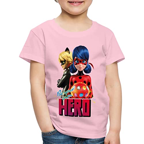 Spreadshirt Miraculous Be Your Own Hero Kinder Premium T-Shirt, 122/128 (6 Jahre), Hellrosa von Spreadshirt