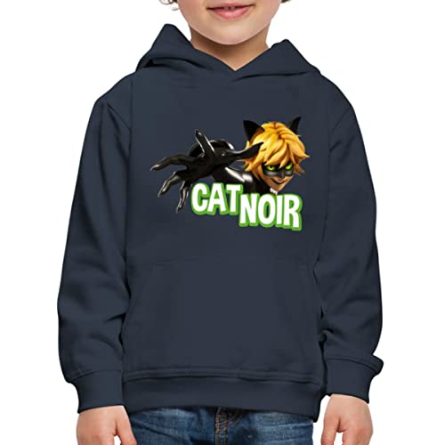 Spreadshirt Miraculous Cat Noir Adrien Kinder Premium Hoodie, 152/164 (12-14 Jahre), Navy von Spreadshirt