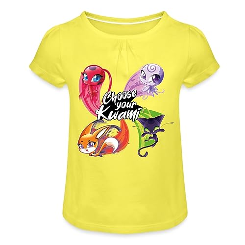 Spreadshirt Miraculous Choose Your Kwami Mädchen T-Shirt mit Raffungen, 12 Jahre, Gelb von Spreadshirt