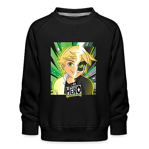 Spreadshirt Miraculous I Am My Own Hero Adrien Cat Noir Kinder Premium Pullover, 134/146 (9-11 Jahre), Schwarz von Spreadshirt