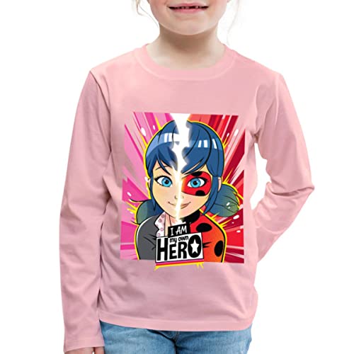 Spreadshirt Miraculous I Am My Own Hero Ladybug Marinette Kinder Premium Langarmshirt, 98/104 (2 Jahre), Hellrosa von Spreadshirt