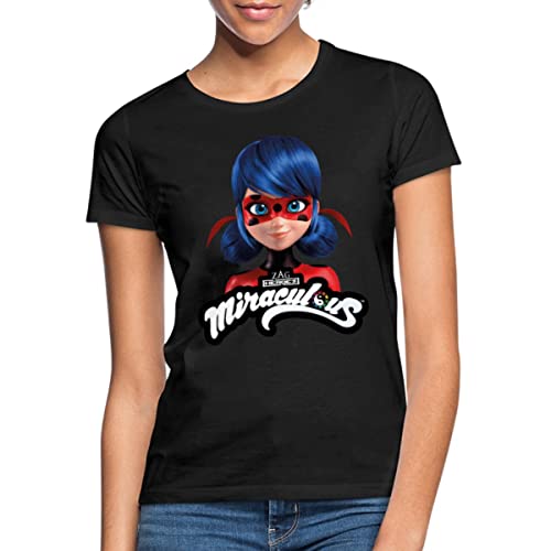 Spreadshirt Miraculous Ladybug Mit Logo Frauen T-Shirt, L, Schwarz von Spreadshirt