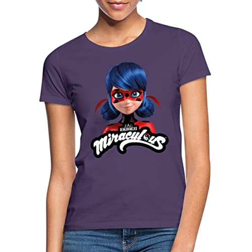 Spreadshirt Miraculous Ladybug Mit Logo Frauen T-Shirt, S, Dunkellila von Spreadshirt