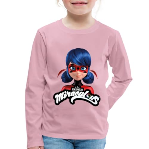 Spreadshirt Miraculous Ladybug Mit Logo Kinder Premium Langarmshirt, 134/140 (8 Jahre), Hellrosa von Spreadshirt