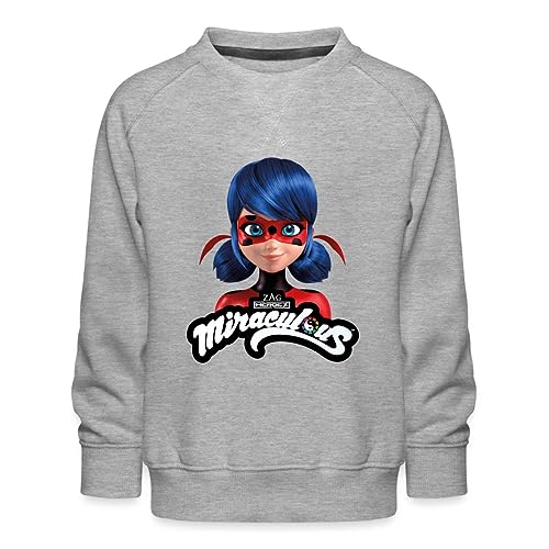 Spreadshirt Miraculous Ladybug Mit Logo Kinder Premium Pullover, 98/104 (3-4 Jahre), Grau meliert von Spreadshirt