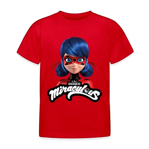 Spreadshirt Miraculous Ladybug Mit Logo Kinder T-Shirt, 110/116 (5-6 Jahre), Rot von Spreadshirt