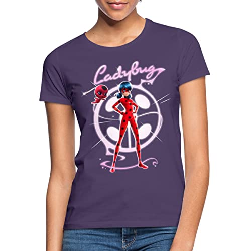 Spreadshirt Miraculous Ladybug Mit Tikki Frauen T-Shirt, S, Dunkellila von Spreadshirt