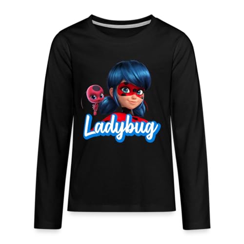 Spreadshirt Miraculous Ladybug Tikki Kinder Premium Langarmshirt, 110/116 (4 Jahre), Schwarz von Spreadshirt