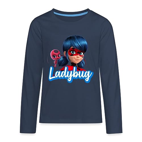 Spreadshirt Miraculous Ladybug Tikki Kinder Premium Langarmshirt, 122/128 (6 Jahre), Navy von Spreadshirt