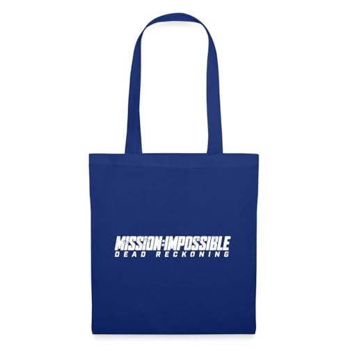 Spreadshirt Mission Impossible Dead Reckoning Logo In Weiß Stoffbeutel, One size, Royalblau von Spreadshirt