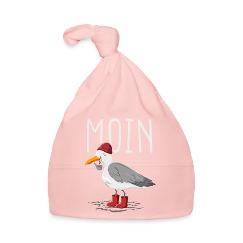 Spreadshirt Moin Möwe Seemann Seemöwe Urlaub Geschenk Baby Bio-Mütze, One Size, Rosa von Spreadshirt