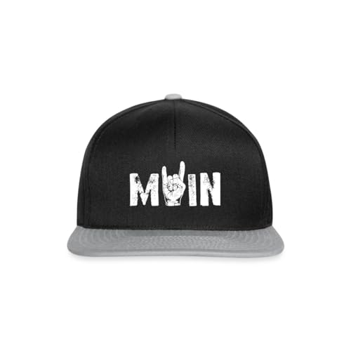 Spreadshirt Moin Rock n Roll Gruß Aus Dem Norden Musik Rocker Snapback Cap, One Size, Schwarz/Grau von Spreadshirt