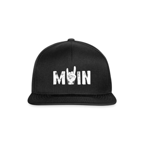 Spreadshirt Moin Rock n Roll Gruß Aus Dem Norden Musik Rocker Snapback Cap, One Size, Schwarz/Schwarz von Spreadshirt