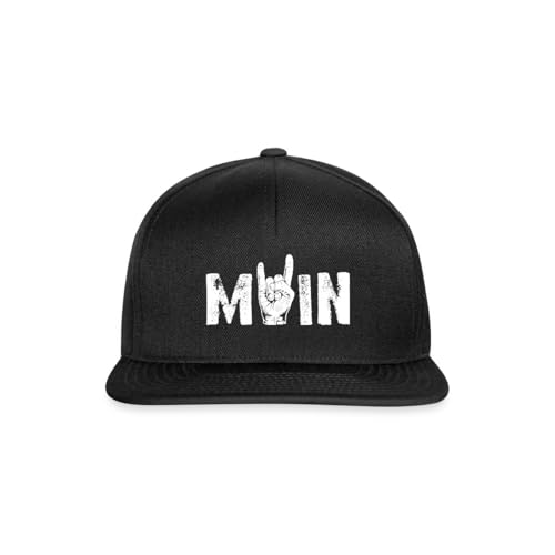 Spreadshirt Moin Rock n Roll Gruß Aus Dem Norden Musik Rocker Snapback Cap, One Size, Schwarz/Schwarz von Spreadshirt