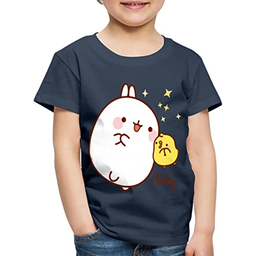 Spreadshirt Molang Piu Piu Sterne Kinder Premium T-Shirt, 110/116 (4 Jahre), Navy von Spreadshirt